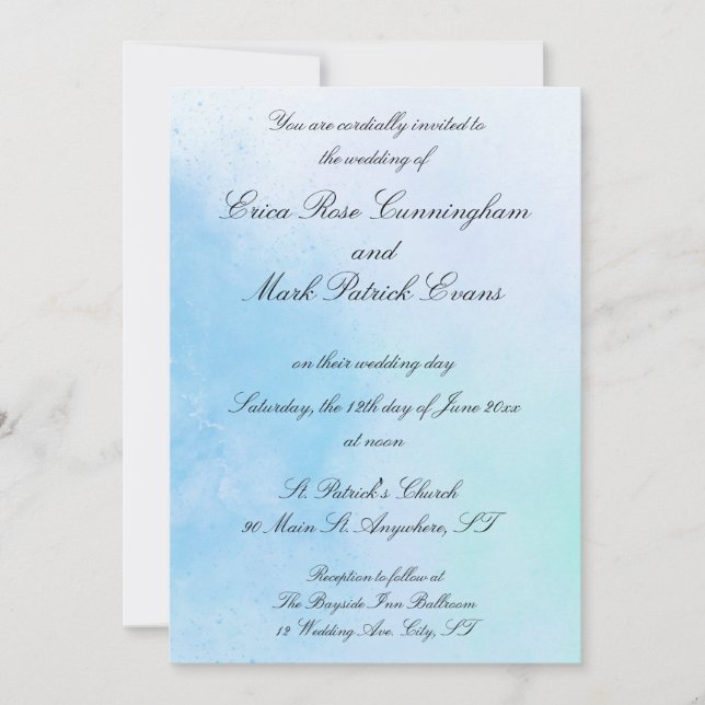 Invitación a la boda de "True Love Blue" (Anverso)