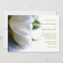 Invitación a la boda de tulipanes blancos