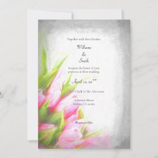Invitación a la boda de tulipanes blandos (persona