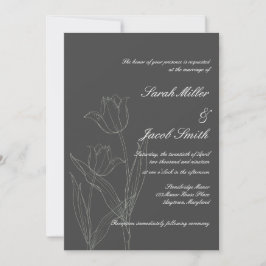 Invitación a la boda de Tulipanes Minimalistas de 