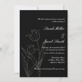 Invitación a la boda de tulipanes Minimalistas en 