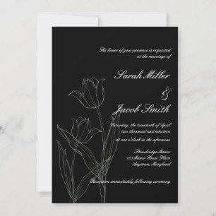 Invitación a la boda de tulipanes Minimalistas en