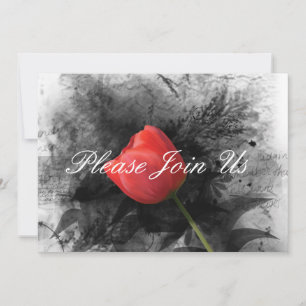 Invitación a la boda de tulipanes rojos