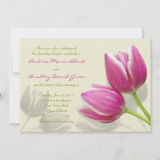 Invitación a la boda de tulipanes rosados