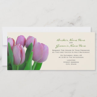 Invitación a la boda de tulipanes rosados - De Nov