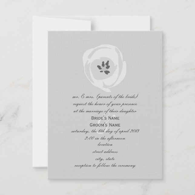 Invitación a la boda de tulipanos blancos (Anverso)