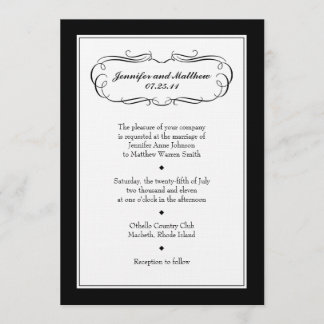 Invitación a la boda de Tuxedo en papel de lino