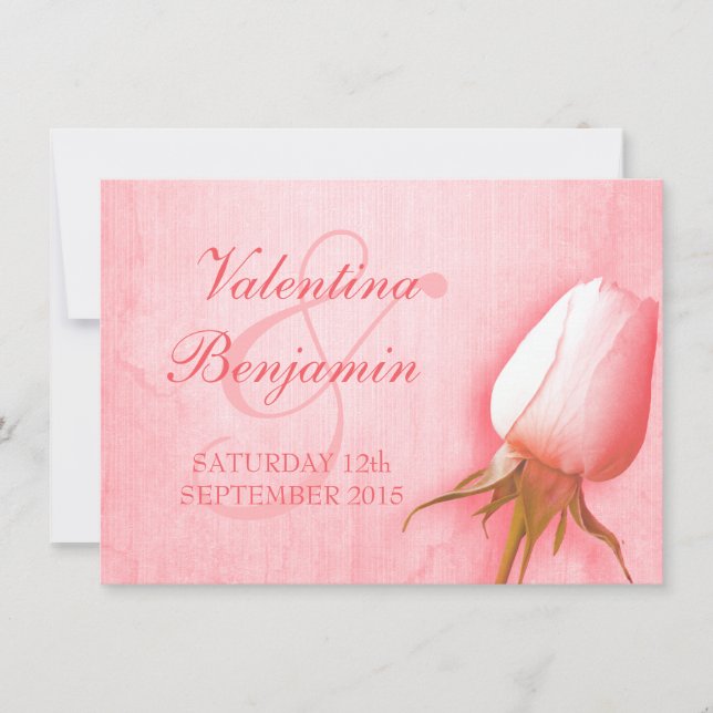 Invitación a la boda de un amigo rosa rosa ligero (Anverso)