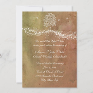 Invitación a la boda de un árbol antiguo manchado