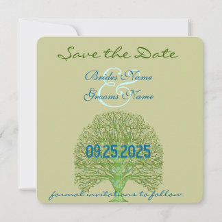 Invitación a la boda de un árbol de amor de Swirl