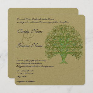 Invitación a la boda de un árbol de amor de Swirl 