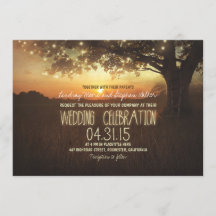 invitación a la boda de un árbol de atardecer de c