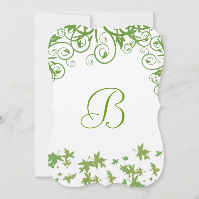Invitación a la boda de un árbol de hojas de baño  (Anverso)