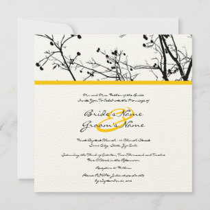 Invitación a la boda de un árbol de invierno negro