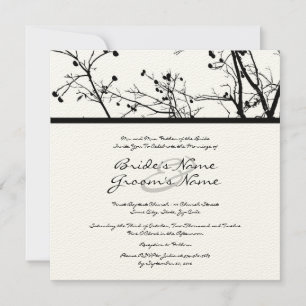 Invitación a la boda de un árbol de invierno negro