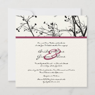 Invitación a la boda de un árbol de invierno negro