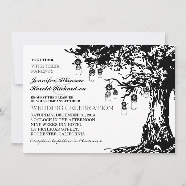 invitación a la boda de un árbol de jarras de alba (Anverso)