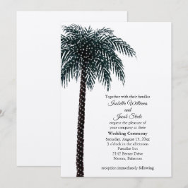 Invitación a la boda de un árbol de palmas en Kraf