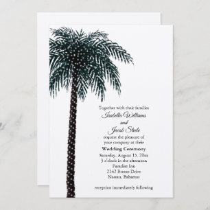 Invitación a la boda de un árbol de palmas en Kraf