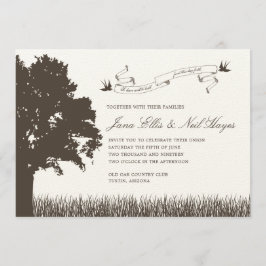 Invitación a la boda de un árbol rústico