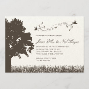 Invitación a la boda de un árbol rústico