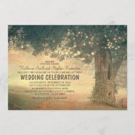 invitación a la boda de un árbol rústico con cuerd