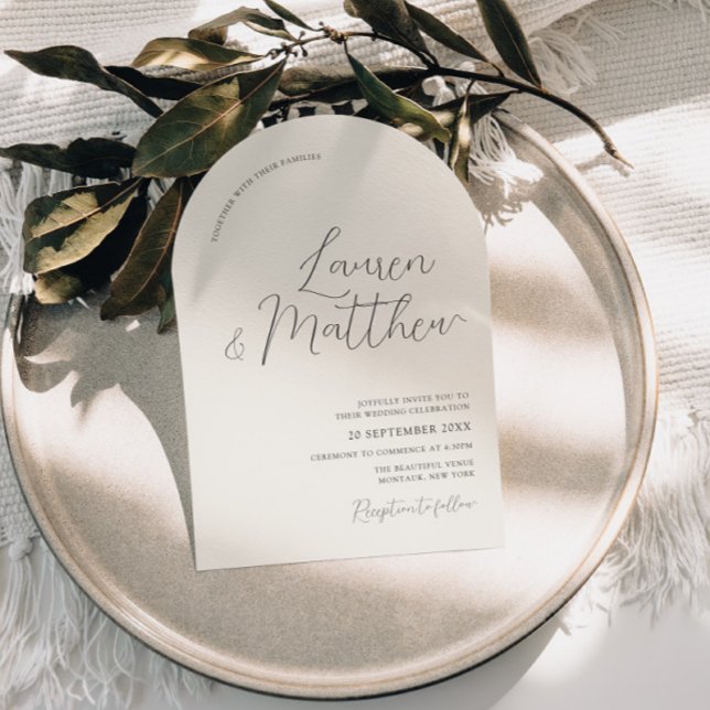 Invitación a la boda de un arco de escritura moder (Subido por el creador)