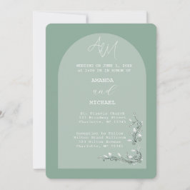 Invitación a la boda de un Arco de Hues Verde Mode