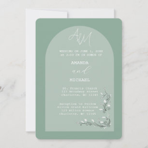 Invitación a la boda de un Arco de Hues Verde Mode