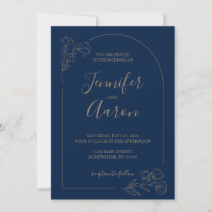 Invitación a la boda de un arco floral minimalista
