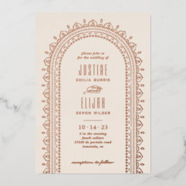 Invitación a la boda de un Arco Ornato de Relieve 