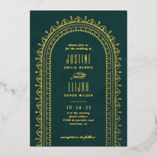 Invitación a la boda de un Arco Ornato de Relieve