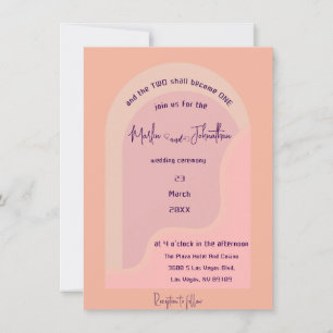Invitación a la boda de un Arco Rosa Groovy en Rub