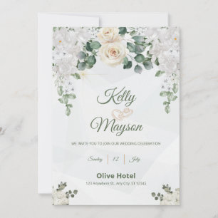 Invitación a la boda de un asunto floral