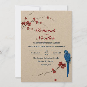 invitación a la boda de un ave único y elegante