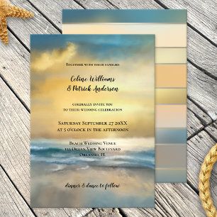 Invitación a la boda de un Bella Artes en una play