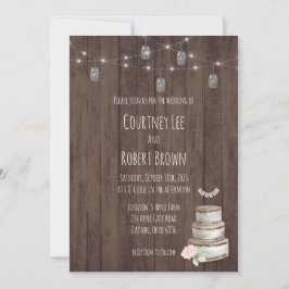 Invitación a la boda de un Boda de té de Jar Rústi