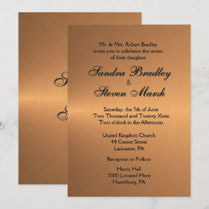 Invitación a la boda de un brezal de cobre