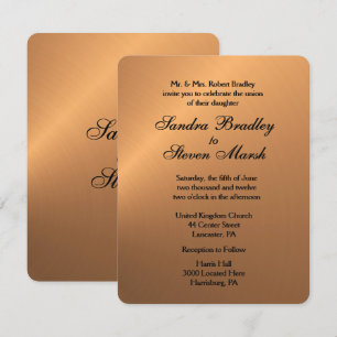 Invitación a la boda de un brezal de cobre