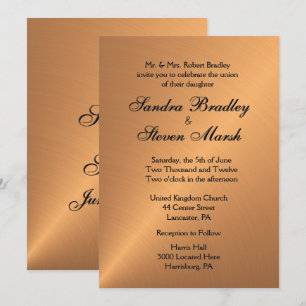 Invitación a la boda de un brezal de cobre