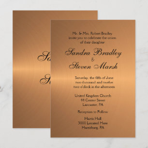 Invitación a la boda de un brezal de cobre