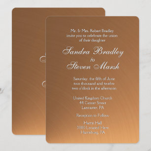 Invitación a la boda de un brezal de cobre