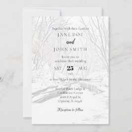 Invitación a la boda de un cañón de nieve en invie