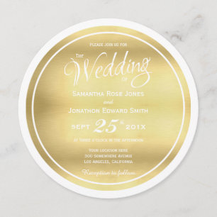 Invitación a la boda de un círculo de Relieve meta