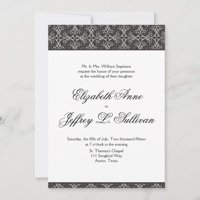 Invitación a la boda de un clúster de Berry gris (Anverso)