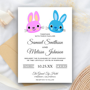 Invitación a la boda de un conejo conejo kawaii