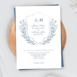 Invitación a la boda de un Escudo con un monograma