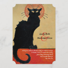 Invitación a la boda de un gato francés vintage de