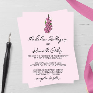 Invitación a la boda de un gladiolo rosado minimal