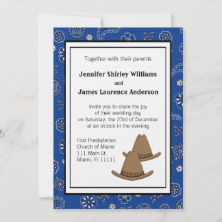 Invitación a la boda de un Gorra de Cowboy occiden